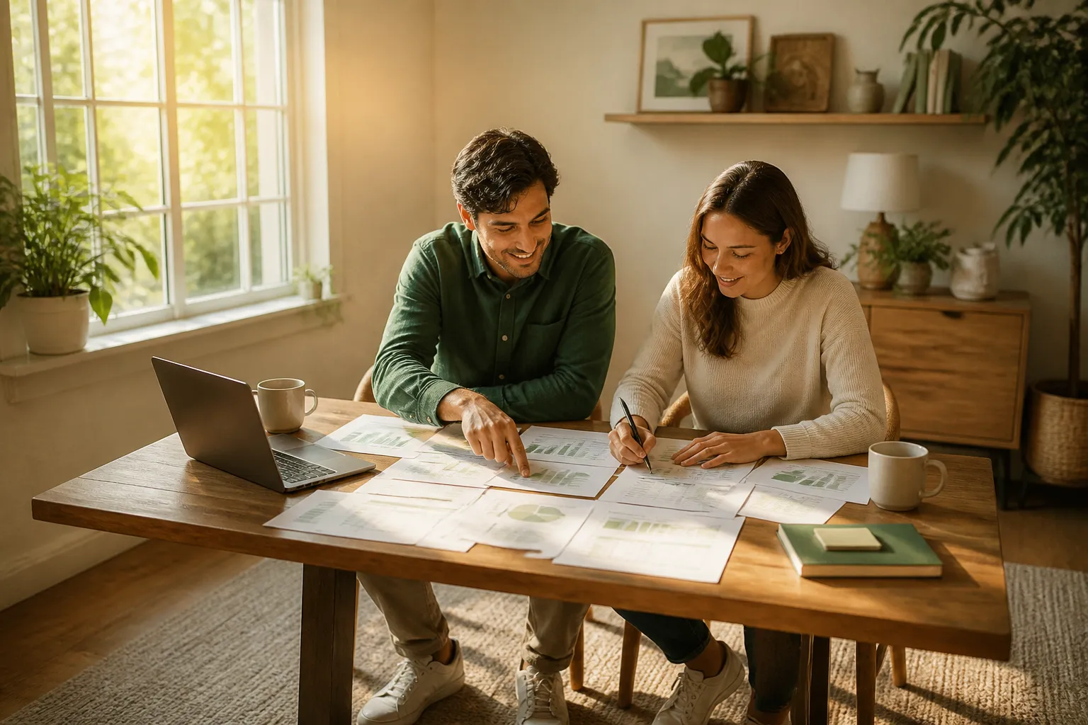Two AdIndiaPro team members reviewing MMO product data together at a bright desk